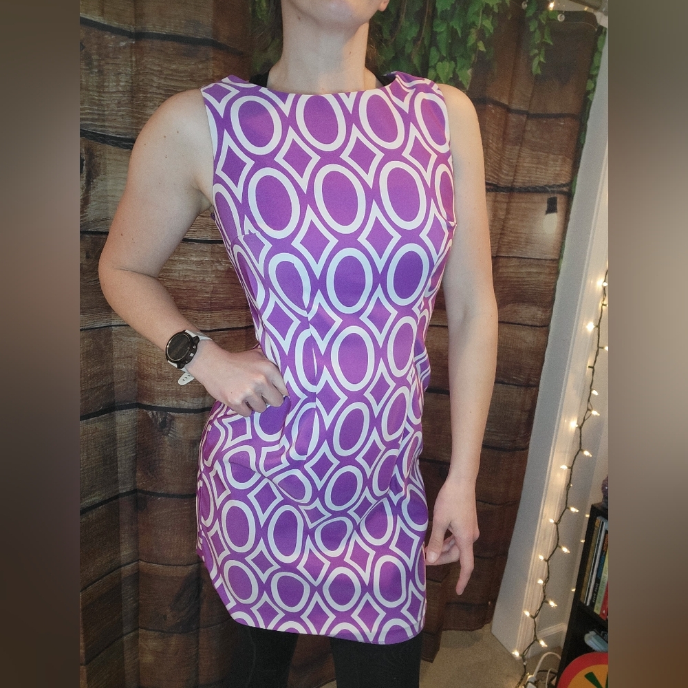 Purple Geometric Women's Dress